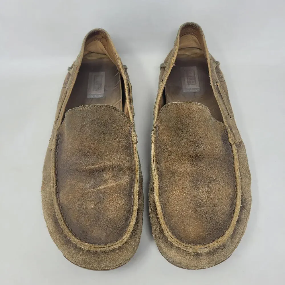 Ariat Shoes Men 10.5 Brown Slip On Loafers Distressed Suede Advanced Cushioning - Picture 7 of 12